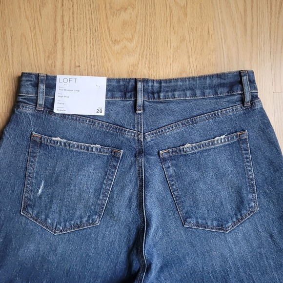 NWT LOFT Straight Crop Jeans Curvy Fit Dark Wash 6/ 28 - Picture 4 of 10